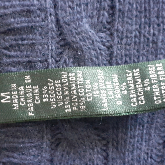 Lauren ralph Lauren blue cashmere and lambswool  blend sweater size medi… - Picture 11 of 11